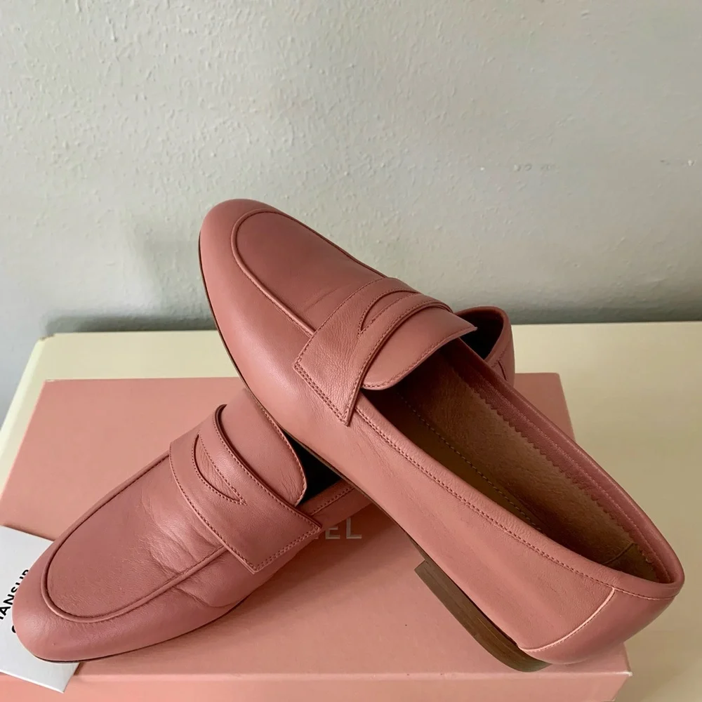 Mansur Gavriel Blush  Lamb Classic Loafers, size 38/US 7.5 - Picture 4 of 9
